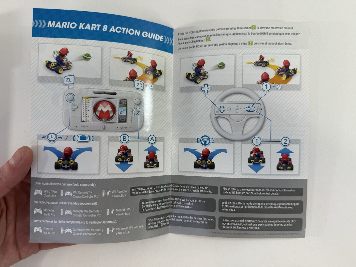 Mario Kart 8 (Nintendo Wii U, 2014) Game Case Manual Insert - Tested and Working