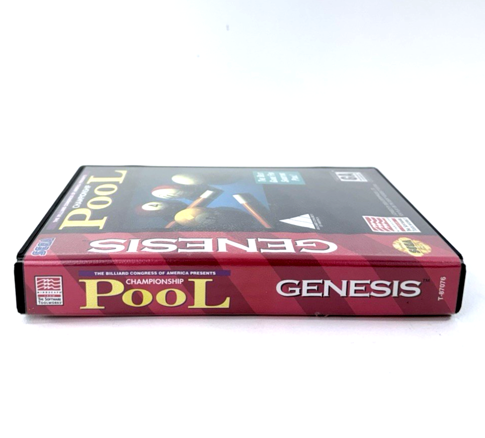 Championship Pool (Sega Genesis, 1993) Game Case Manual - Tested and Working