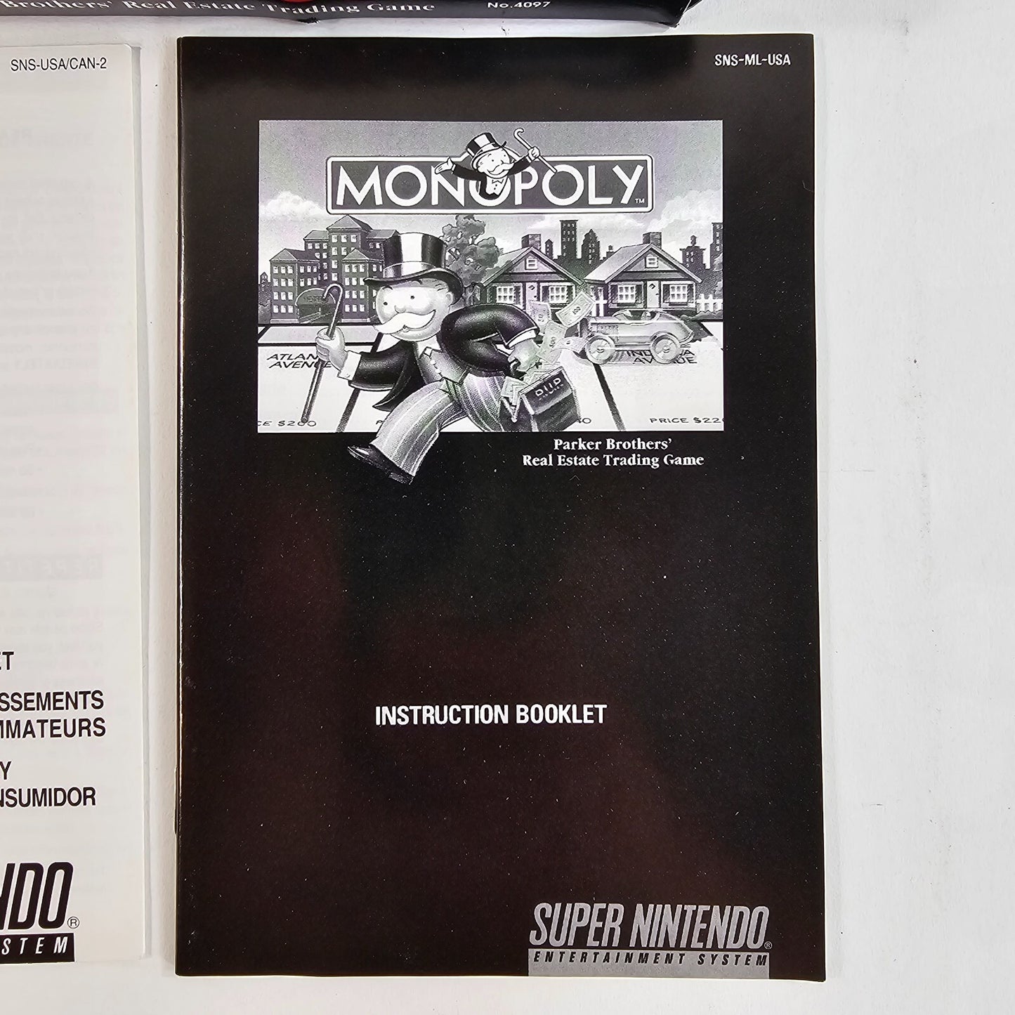 Monopoly (Super Nintendo | SNES, 1992) Box Manual and Insert