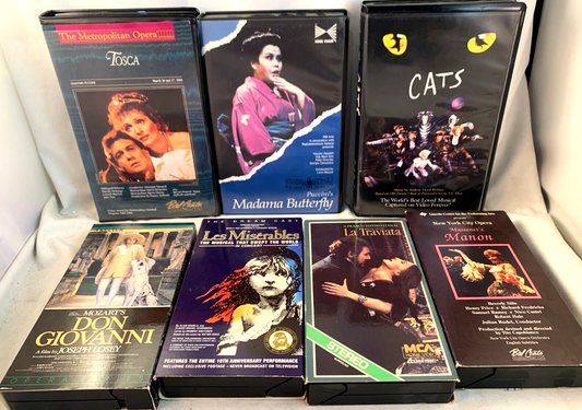Cats (VHS Musicals bundle) Madama Butterfly, Don Giovanni, Tosca, Manon, +2