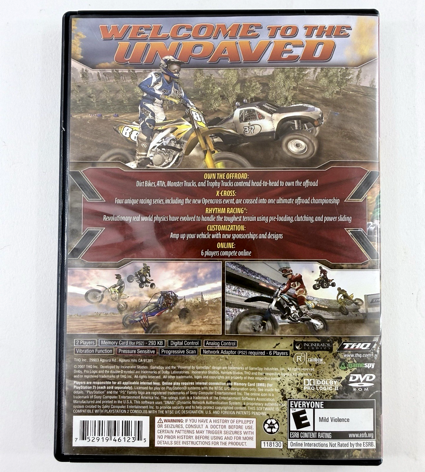 MX vs. ATV Untamed (Sony PlayStation 2, 2007) Game and Case - Tested and Working