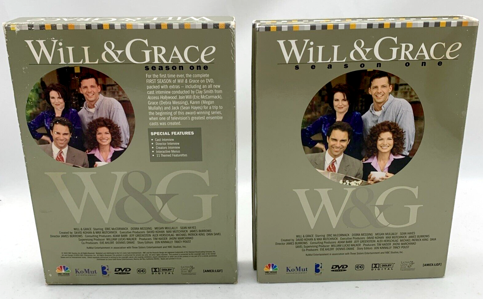 Will & Grace - Season 1 (DVD TV Box Set Bundle, 8-Discs) and Season 2 - Tested