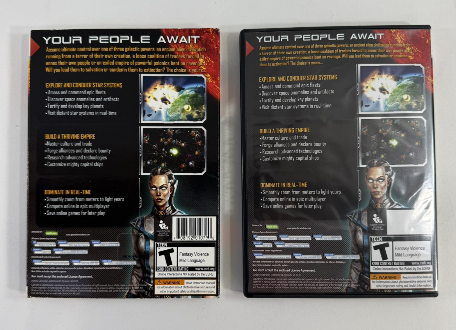 Sins of a Solar Empire: Game of the Year Ed. (PC, 2009) Game Case Manual Poster