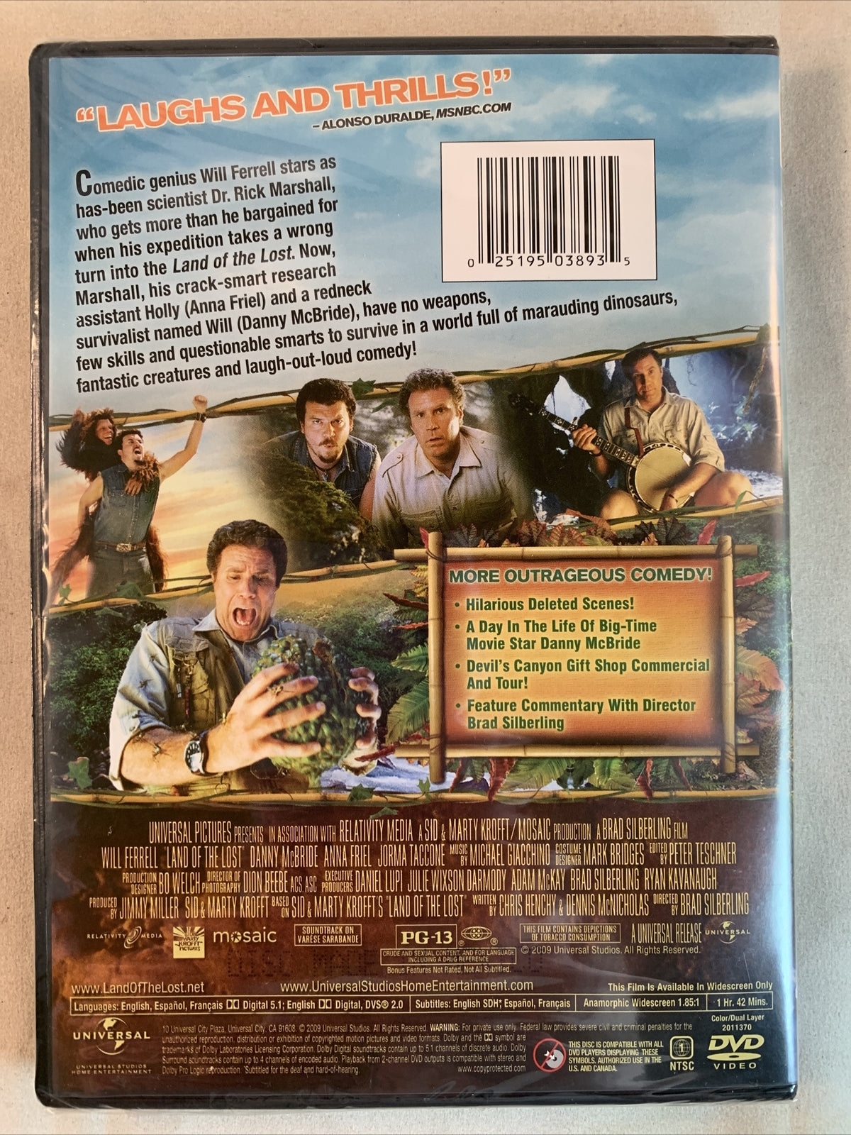Land of the Lost (DVD, 2009) NEW Will Ferrell