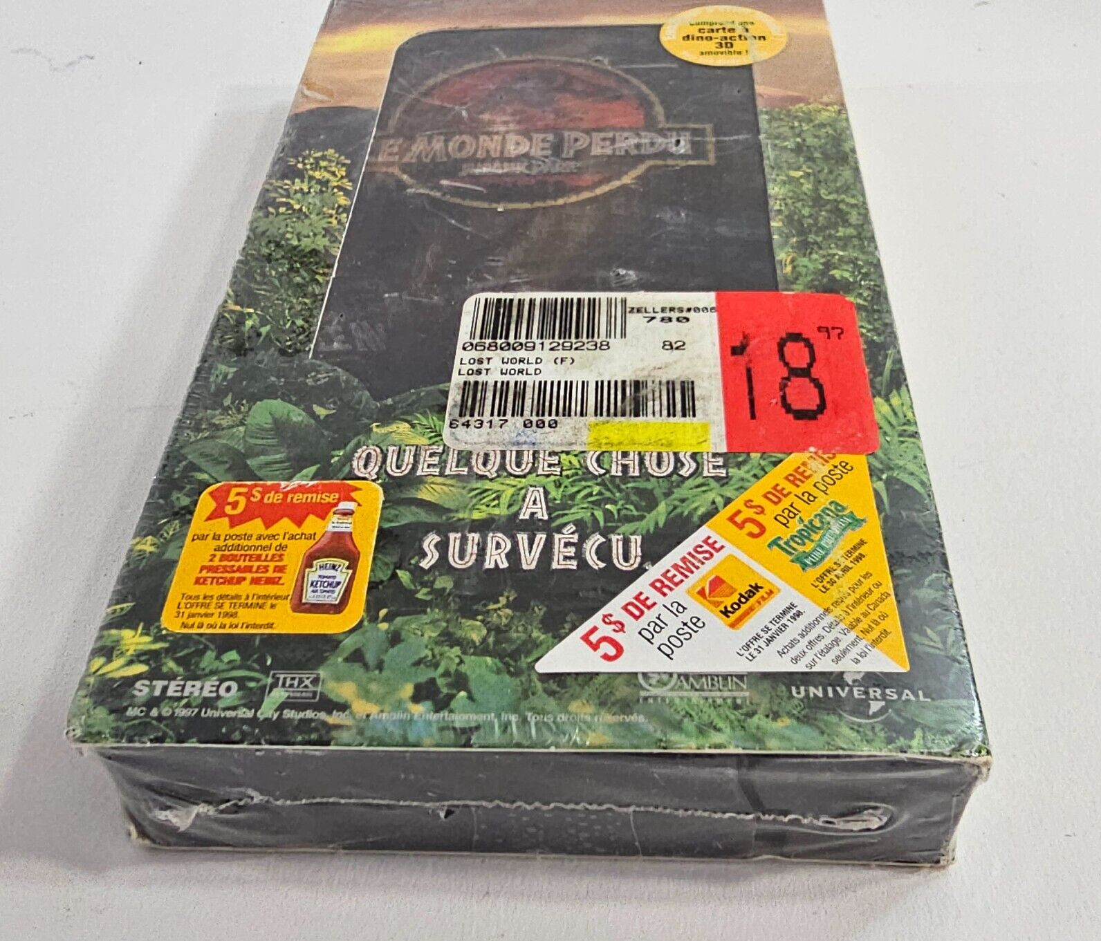 Le Monde Perdu: Jurassic Park (VHS, 1997) Lenticular Cover - New, Sealed
