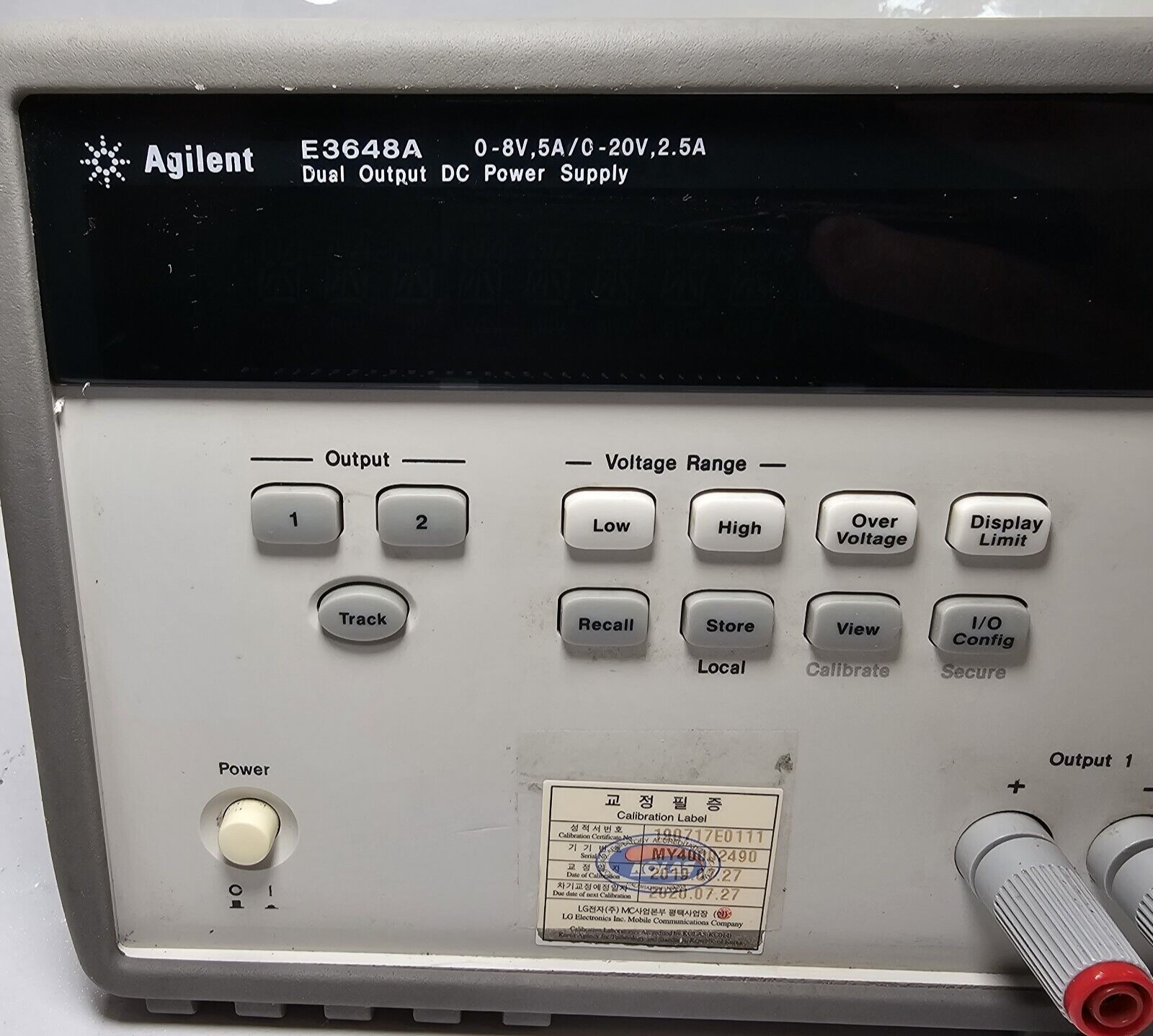 Agilent E3648A Dual Output DC Power Supply 0-8V,5A/0-20V,2.5A - Tested - 2490