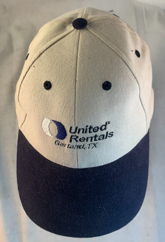 United Rentals Adjustable Blue and Beige Baseball Hat - Garland Texas