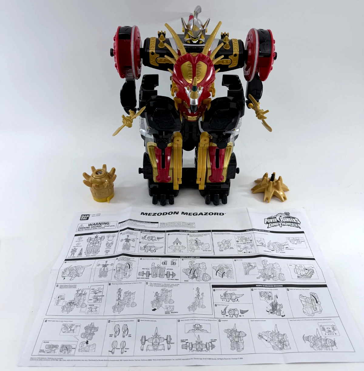Bandai 2004 Power Rangers Dino Thunder DX Mezodon Megazord - Tested - Read Desc.