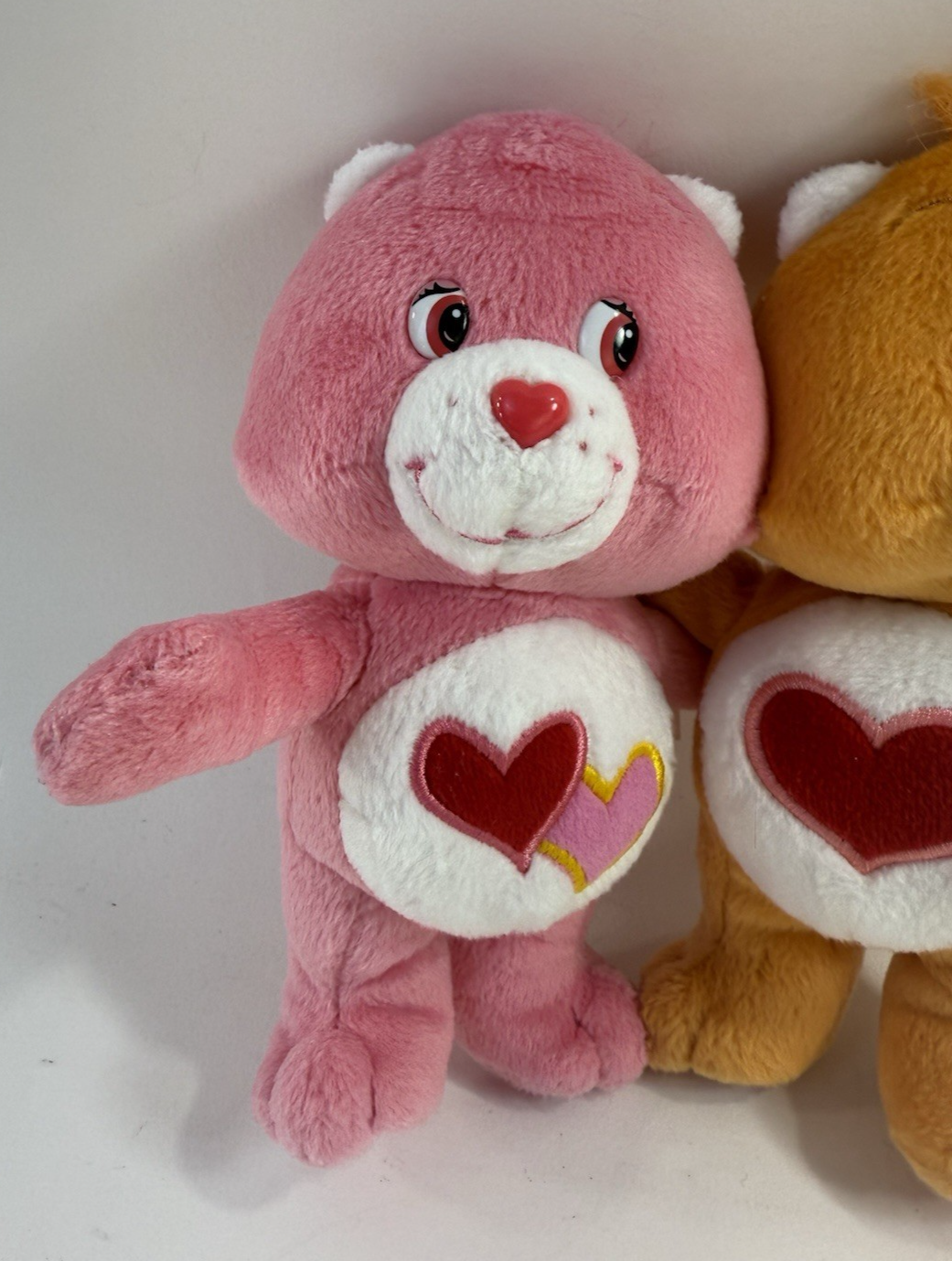 Care Bears 20th Anniversary 2002 Tender Heart & Love A Lot Cuddle Pair Plush Toy