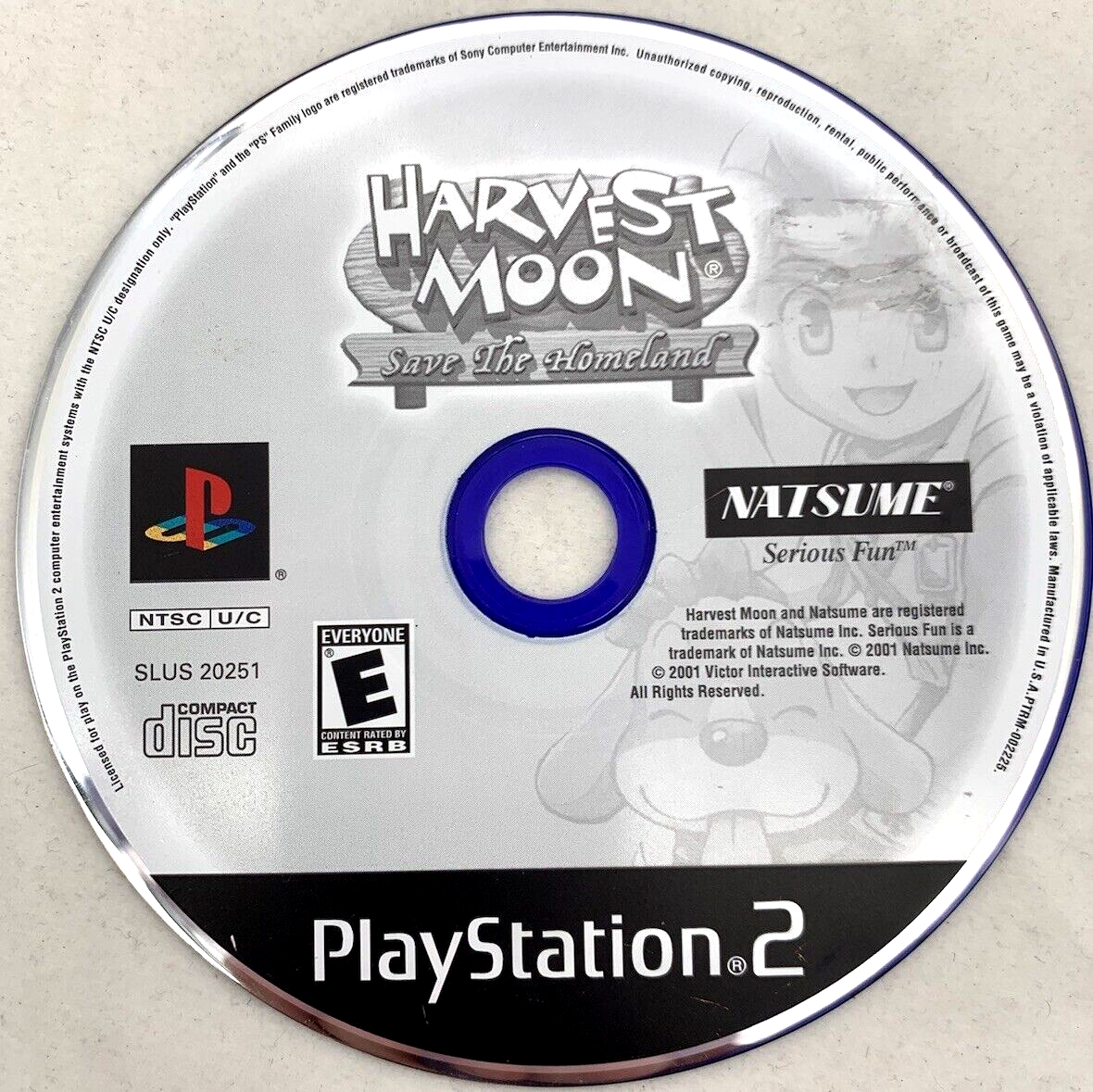 Harvest Moon: Save the Homeland (Sony PlayStation 2, 2001) Game Disc - Tested