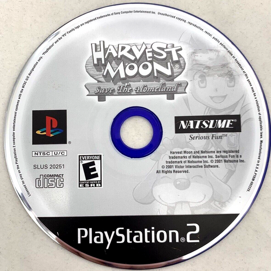 Harvest Moon: Save the Homeland (Sony PlayStation 2, 2001) Game Disc - Tested