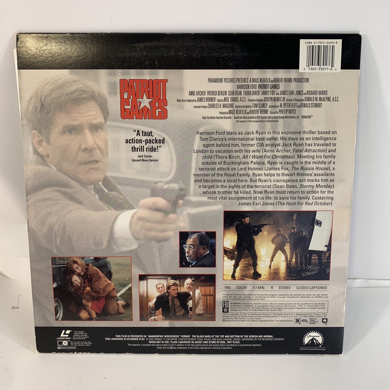 Patriot Games (Laserdisc CLV, 1992) CX Noise Reduction - Tested and Working