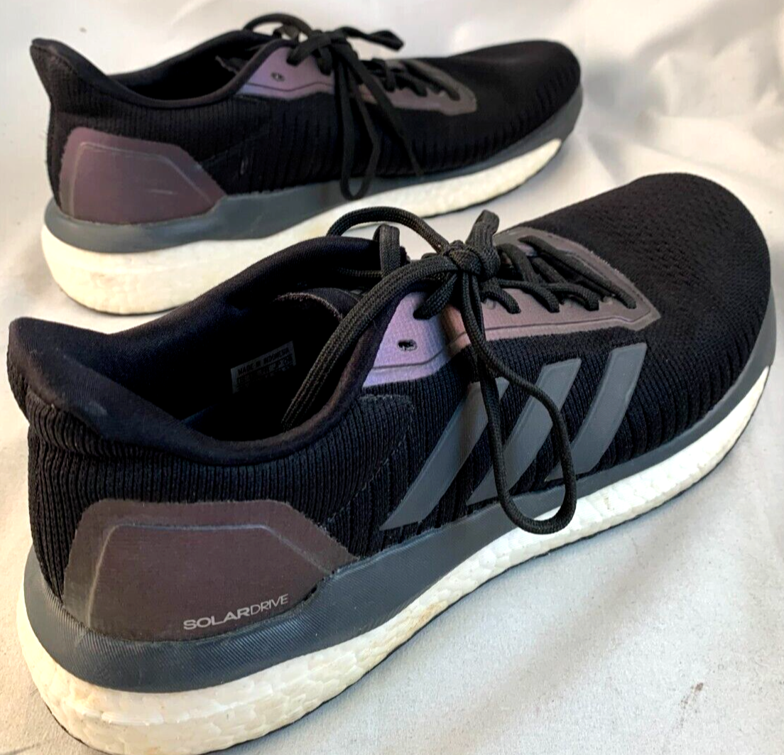 Adidas US Size 10 Mens' Solar Drive Black and Purple Running Sneakers