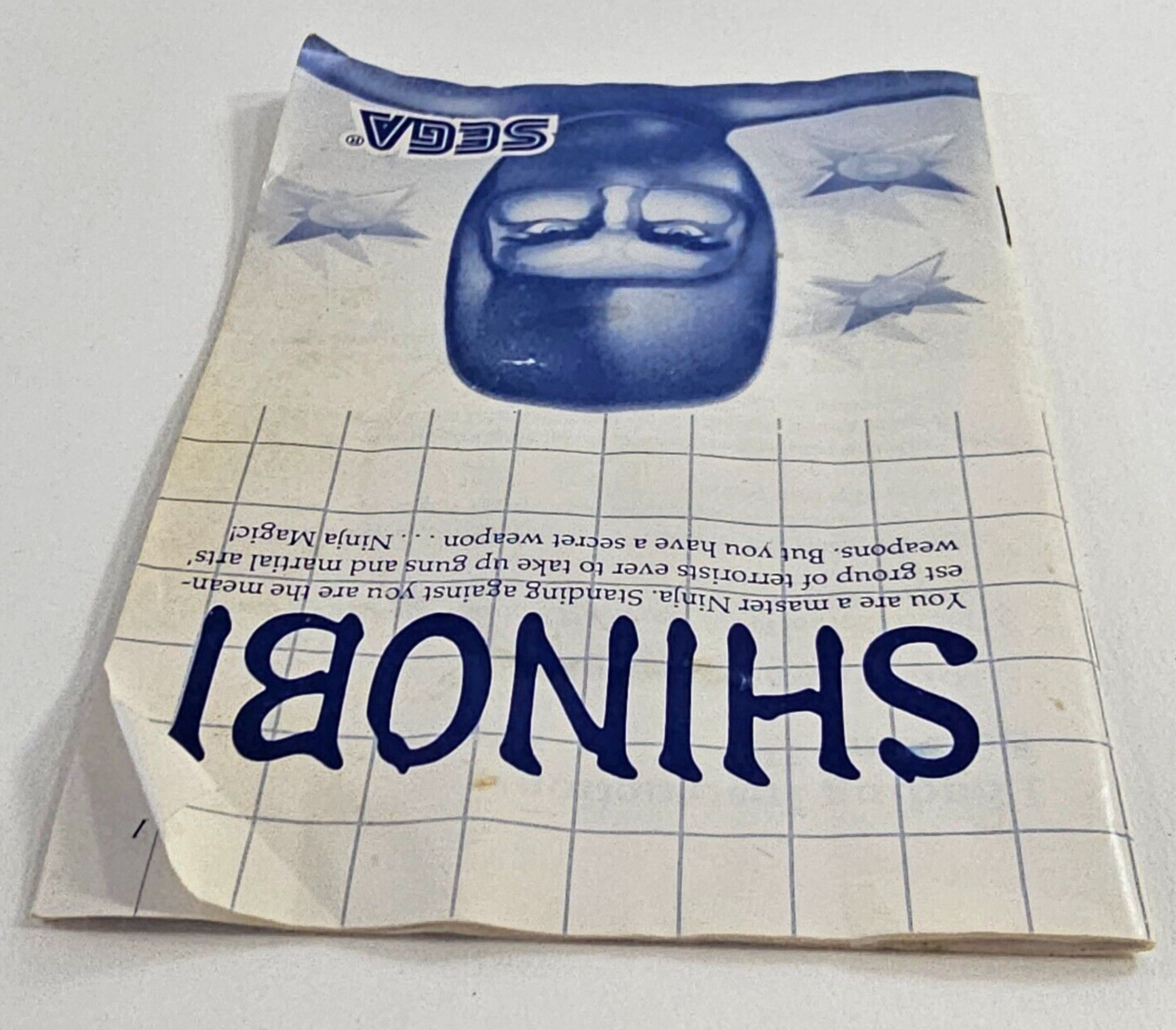 Shinobi (Sega Master System, 1988) Game Case Manual - Tested and Working