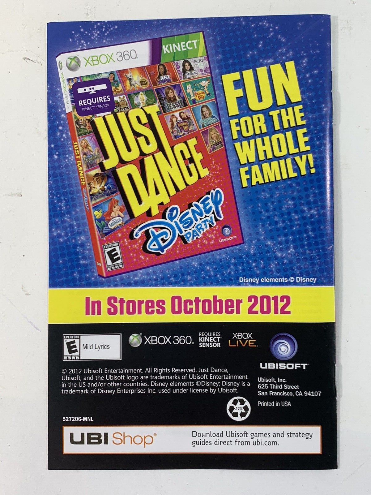 Just Dance 4 (Microsoft Xbox 360, 2012) Game Case Manual Insert - Tested