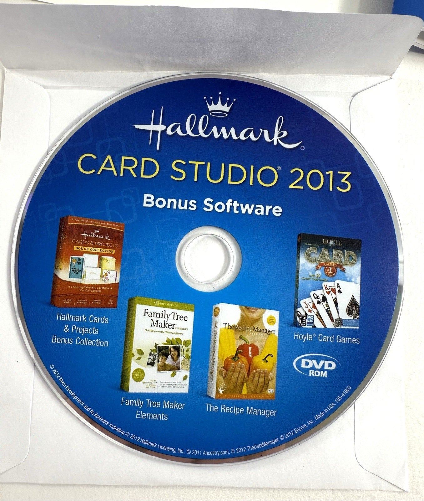 Hallmark Card Studio 2013 Deluxe (Windows, DVD-ROM) Discs, Box, Manual, Inserts