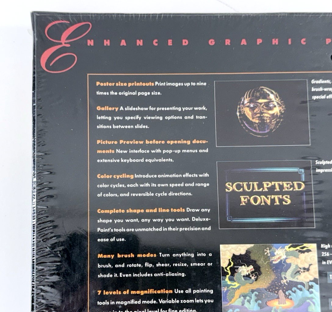 Electronic Arts DeluxePaint II Enhanced IBM PC MS-DOS Sealed Big Box Software
