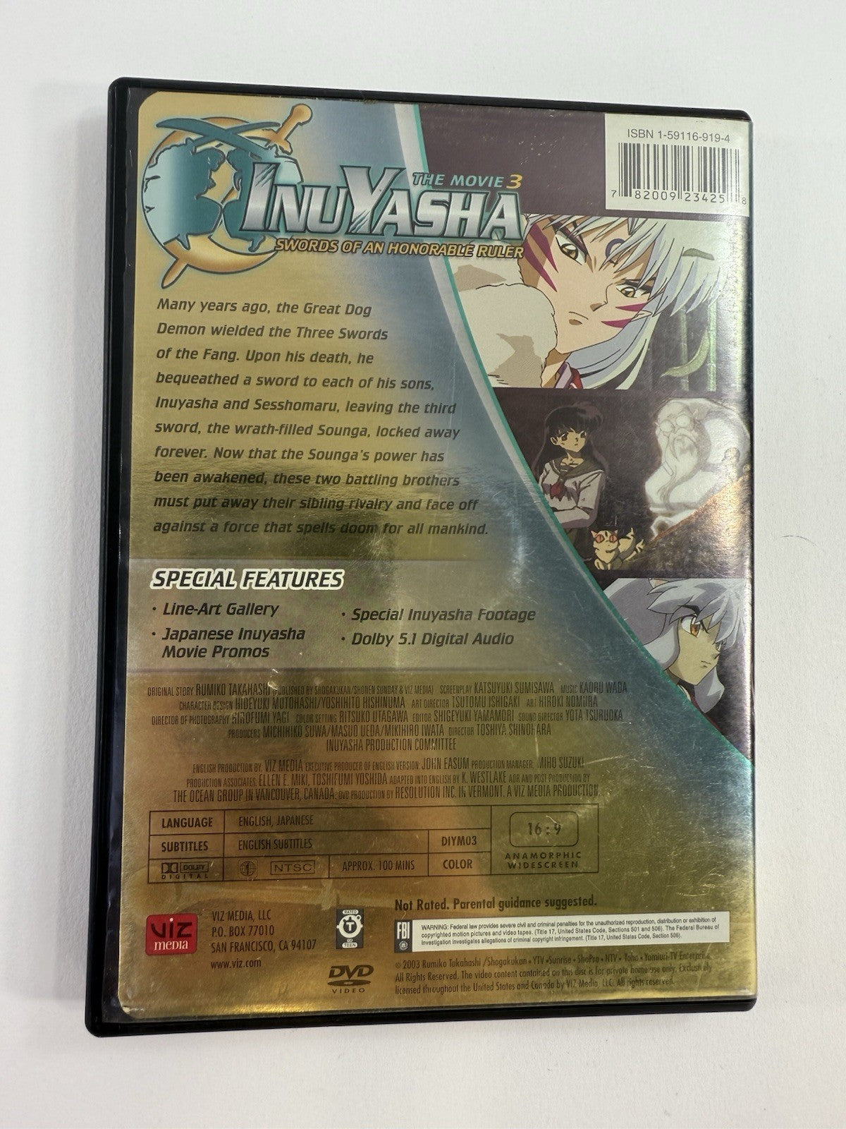 InuYasha: Movie 3 Swords of an Honorable Ruler (DVD, 2003) with Insert - Tested