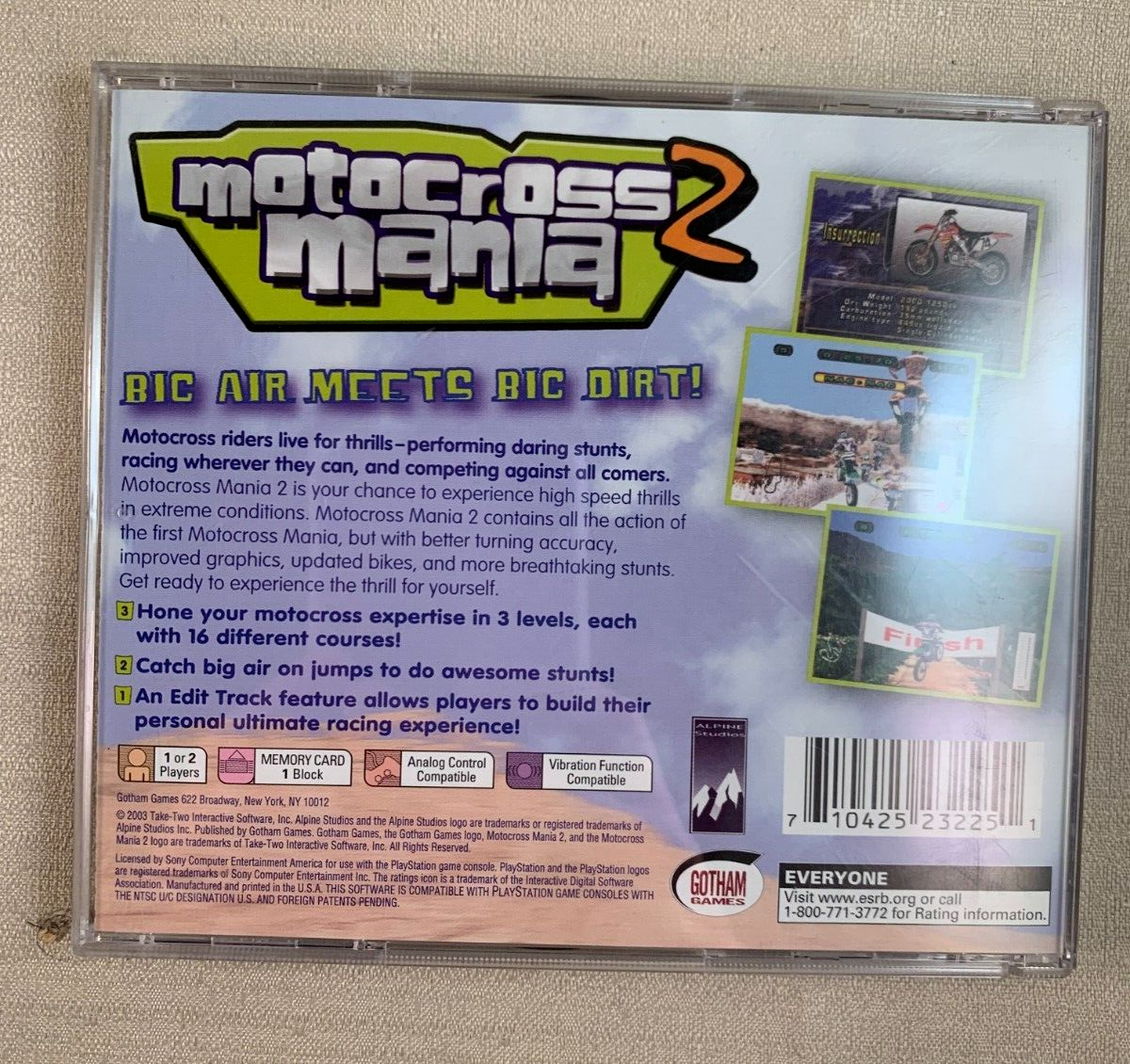 MOTOCROSS MANIA 2 (Playstation, 1994) Game Case Manual Complete