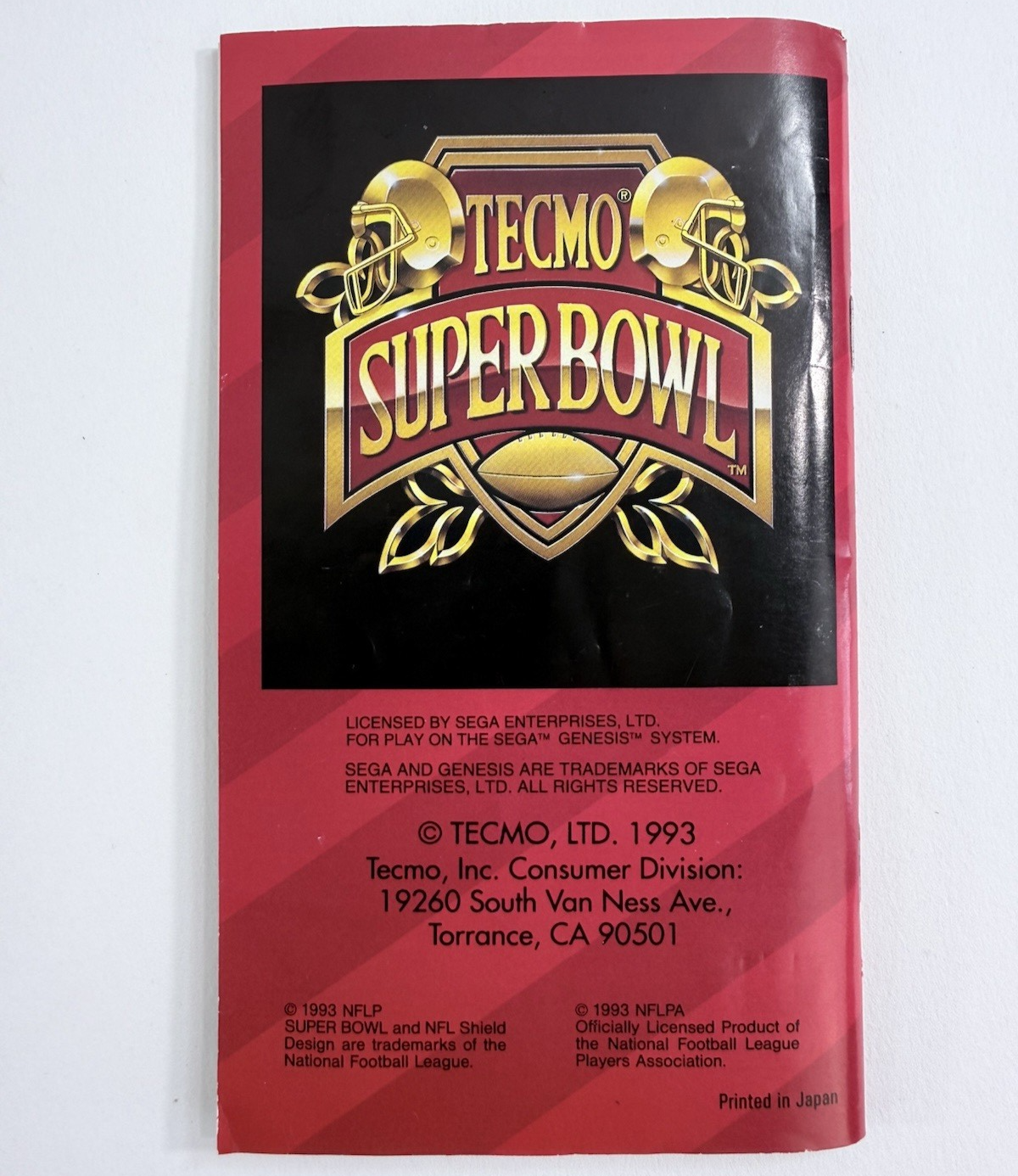 Tecmo Super Bowl (Sega Genesis, 1993) Game, Case, Manual - Tested and Working