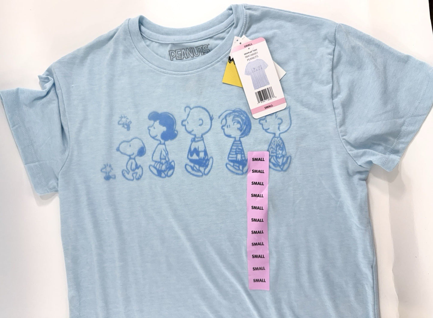 Peanuts 2023 Adult Small Light Blue Graphic Character T-Shirt - New with Tags
