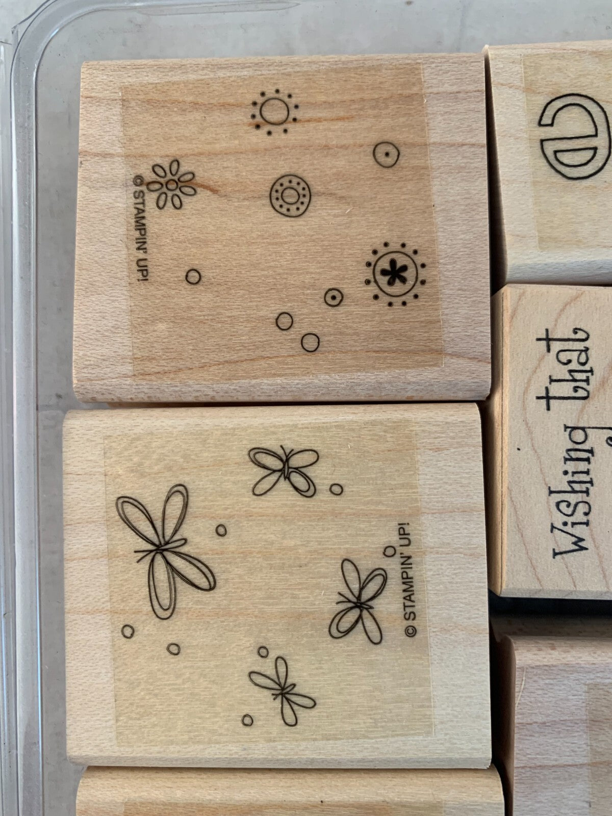 Stampin Up (Lot of 6) Best Wishes Stamps (hearts, flowers, wishes )