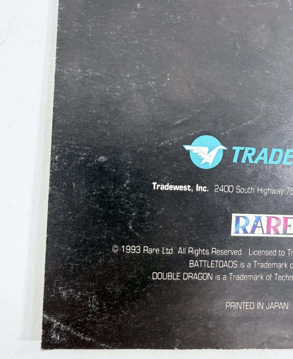 Tradewest 1993 Battletoads & Double Dragon Instruction Manual SNS-UL-USA