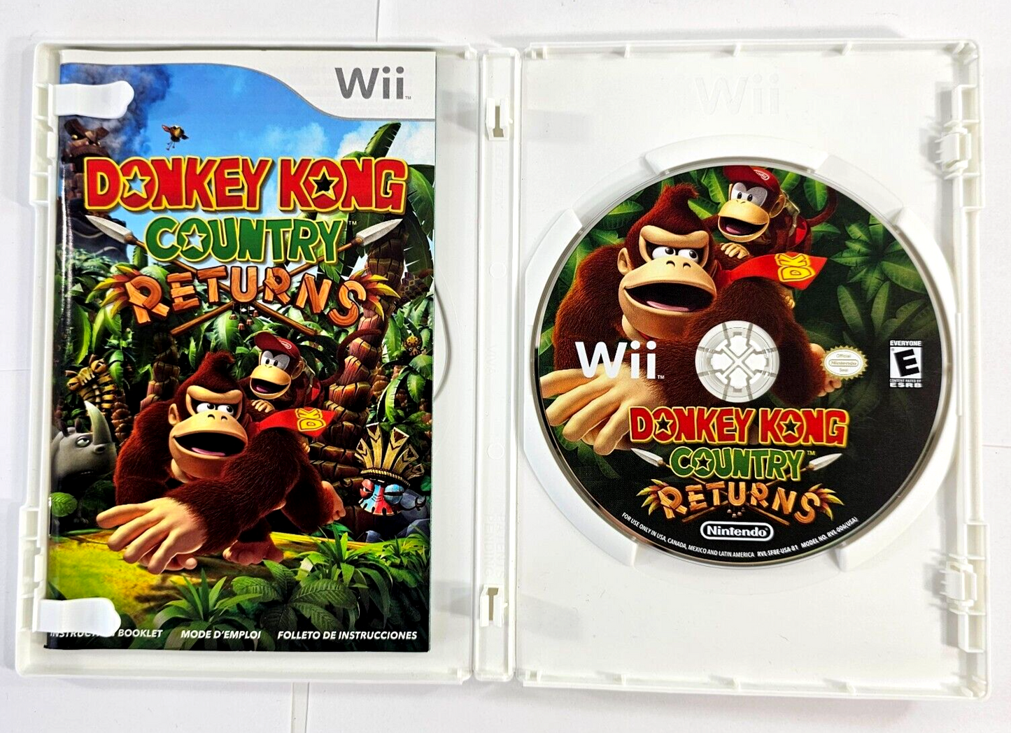 Donkey Kong Country Returns (Nintendo Wii, 2010) Game Case Manual - Tested