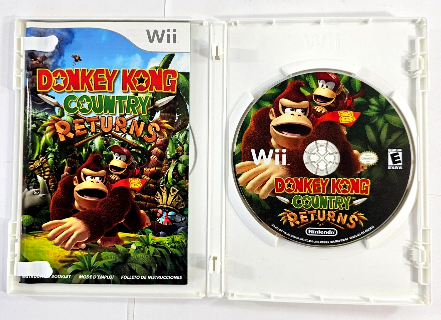 Donkey Kong Country Returns (Nintendo Wii, 2010) Game Case Manual - Tested