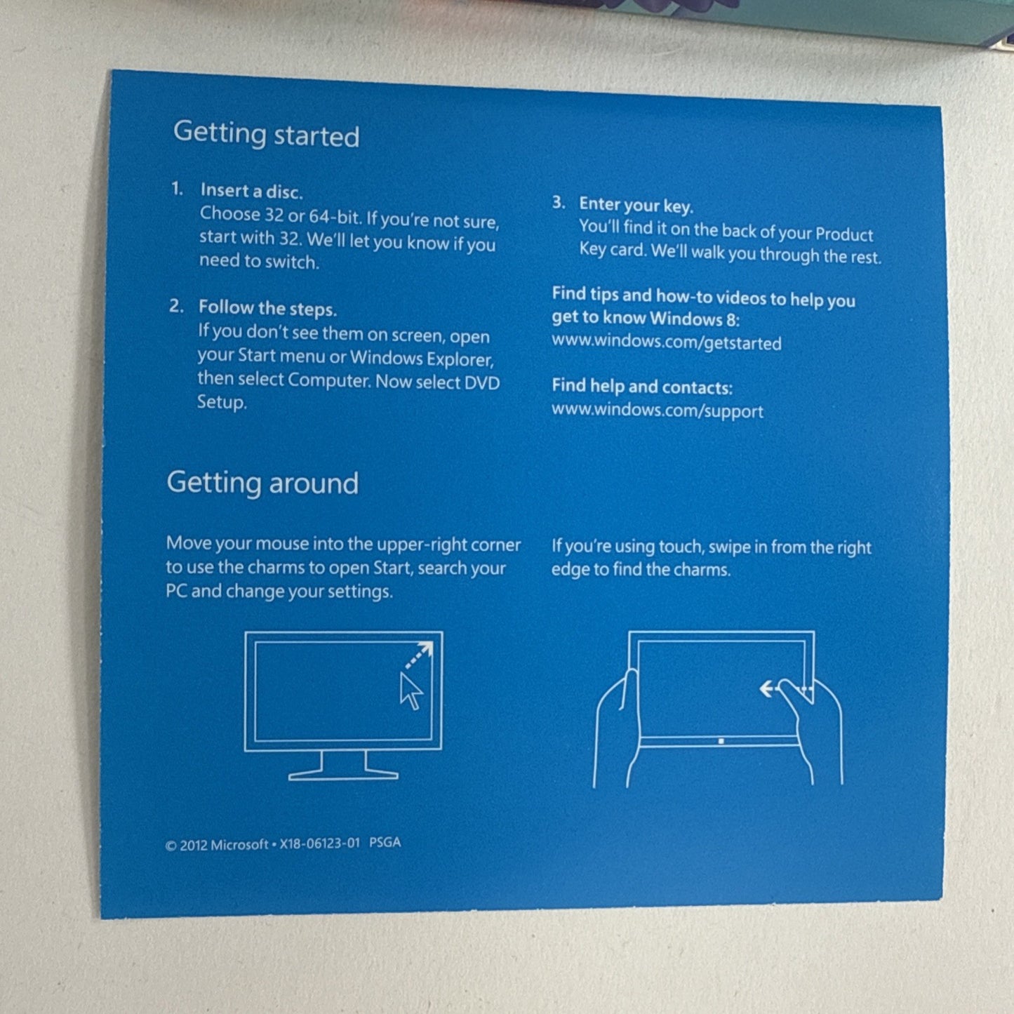 Microsoft 2012 Windows 8 Pro Upgrade for PC DVD - 34/64-bit Software only - Read