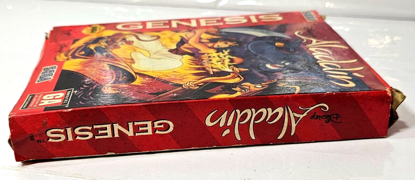 Disney's Aladdin (Sega Genesis, 1993) Game Box Manual Registration- Tested