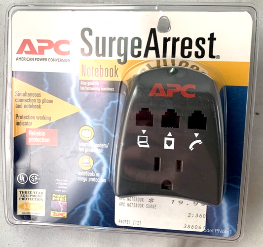 APC SurgeArrest Notebook Laptop Surge Protector 400V Model PNote 1 - New