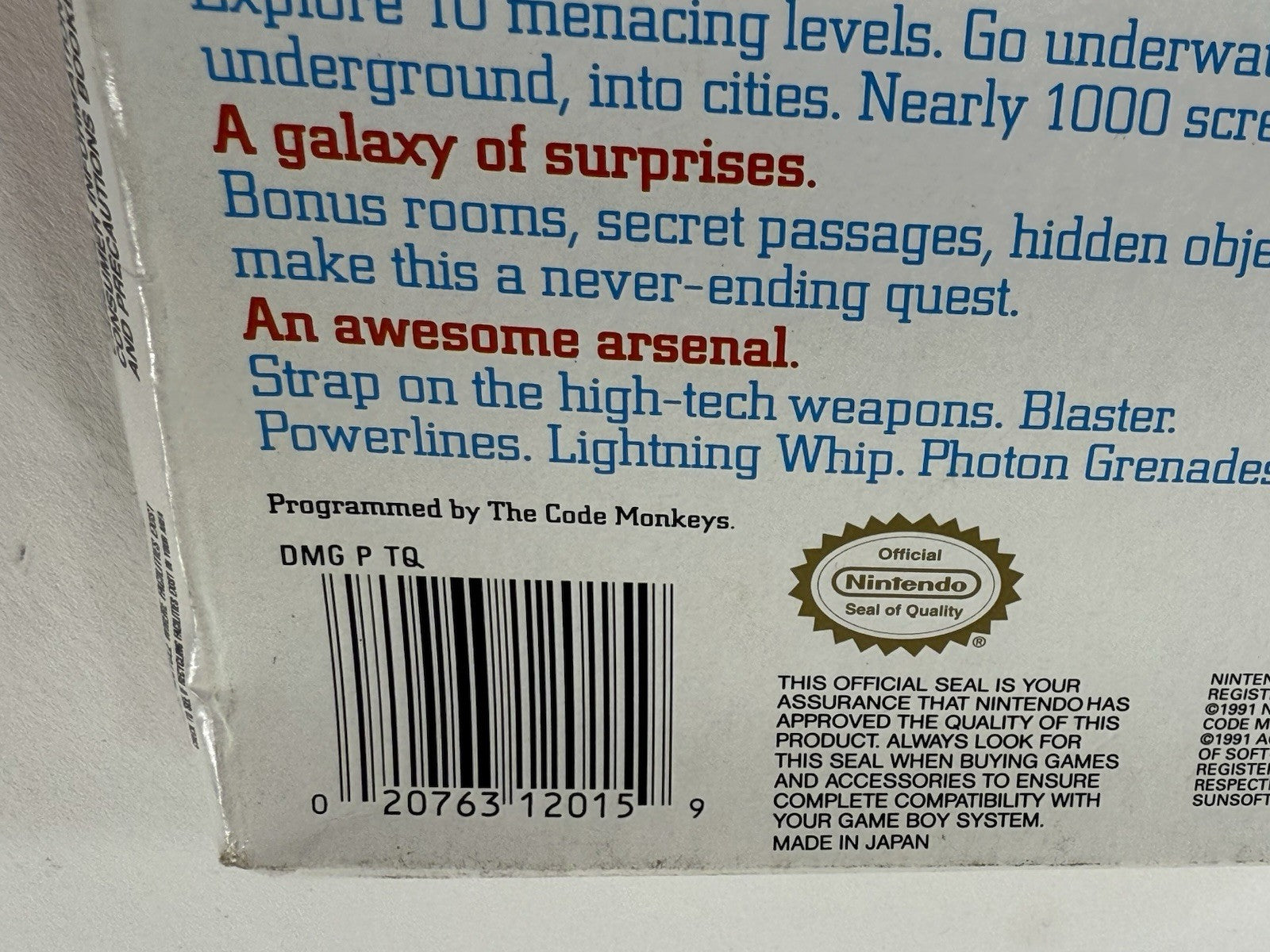 Turrican (Nintendo GameBoy, 1991) Game Box Manual Inserts - Tested and Working