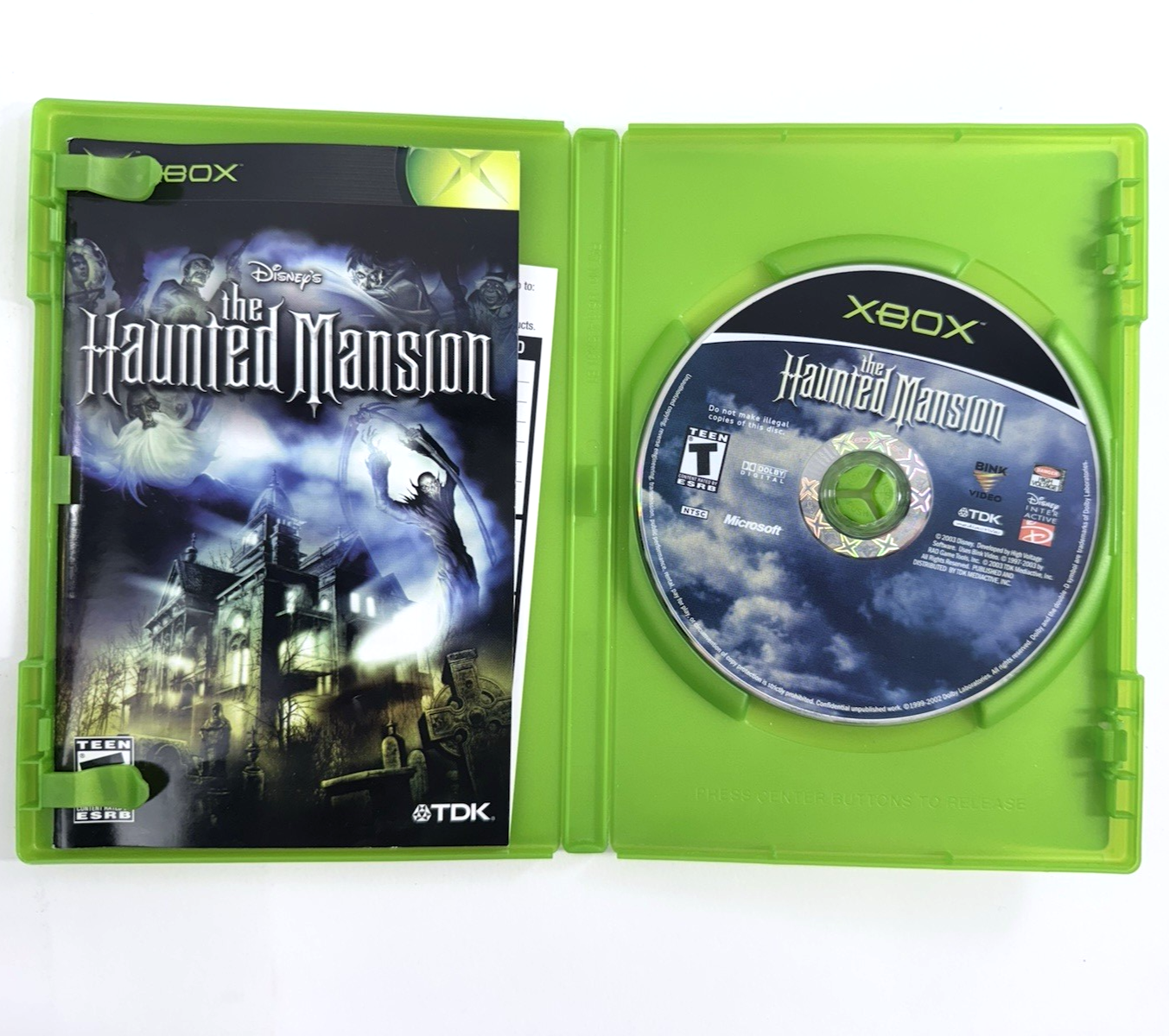 The Haunted Mansion (Xbox, 2003) Game, Case, Manual, Reg. Card, Ticket - Tested