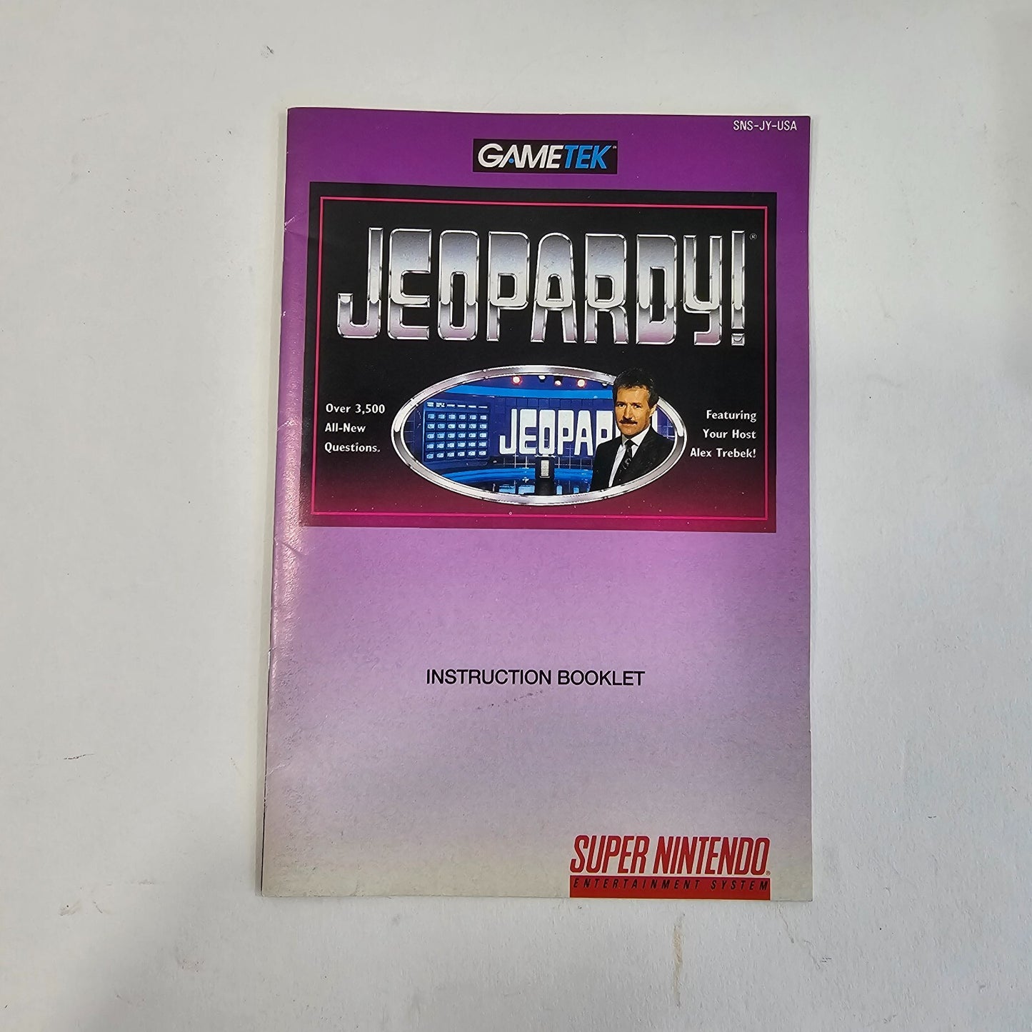 Jeopardy (Super Nintendo, 1992) Game Box Manual Poster - Tested and Working