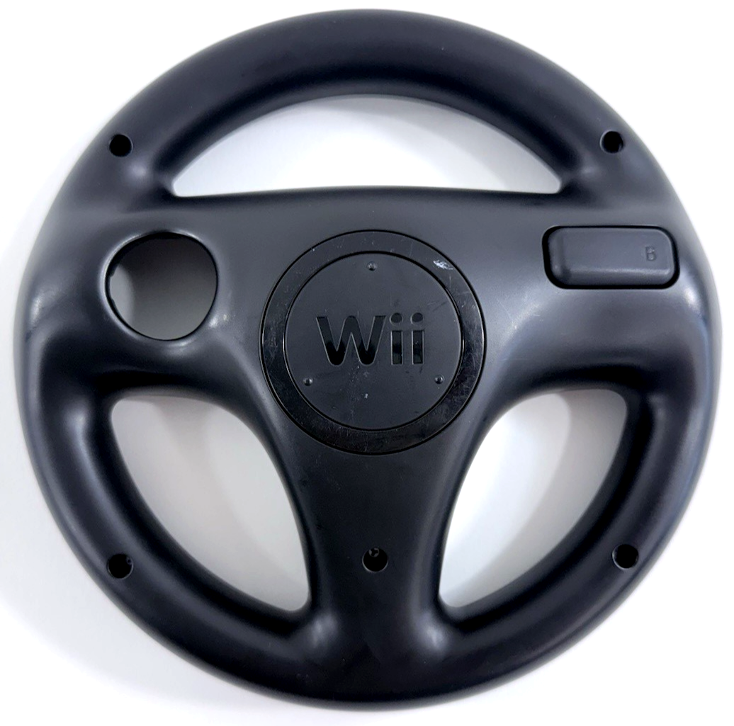 Nintendo Wii Black Steering Wheel Controller Attachment RVL-024 (Set of 2)