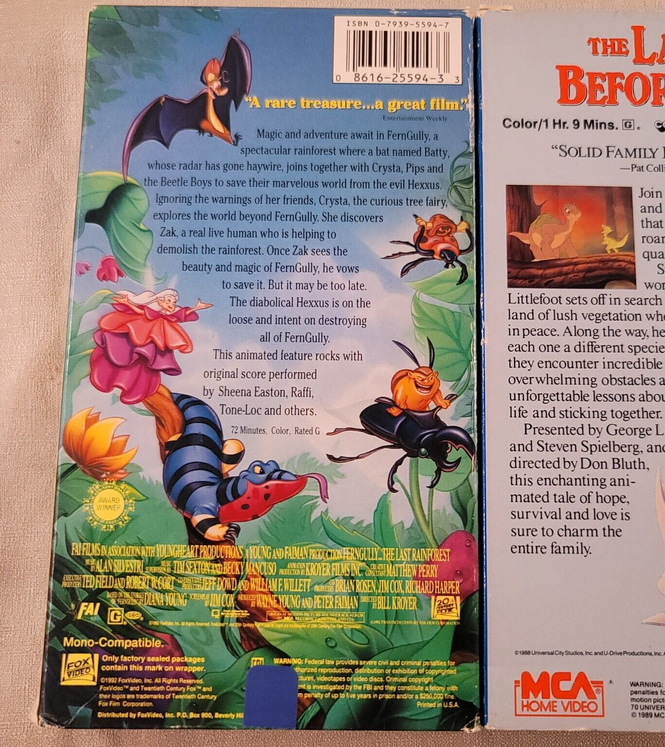 Ferngully (VHS family bundle) Land Before Time/Alexander & the Bad Day - Tested