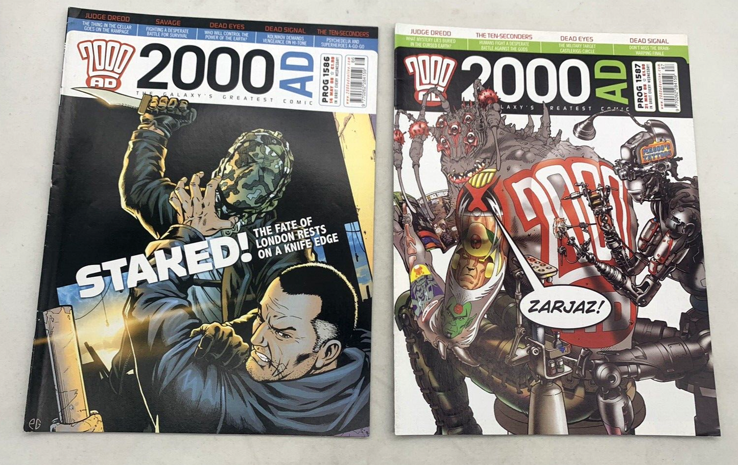 2000 AD Program Back Issues #1580- 1596 - 17 Books - Apr 08- Jul 08 Judge Dredd