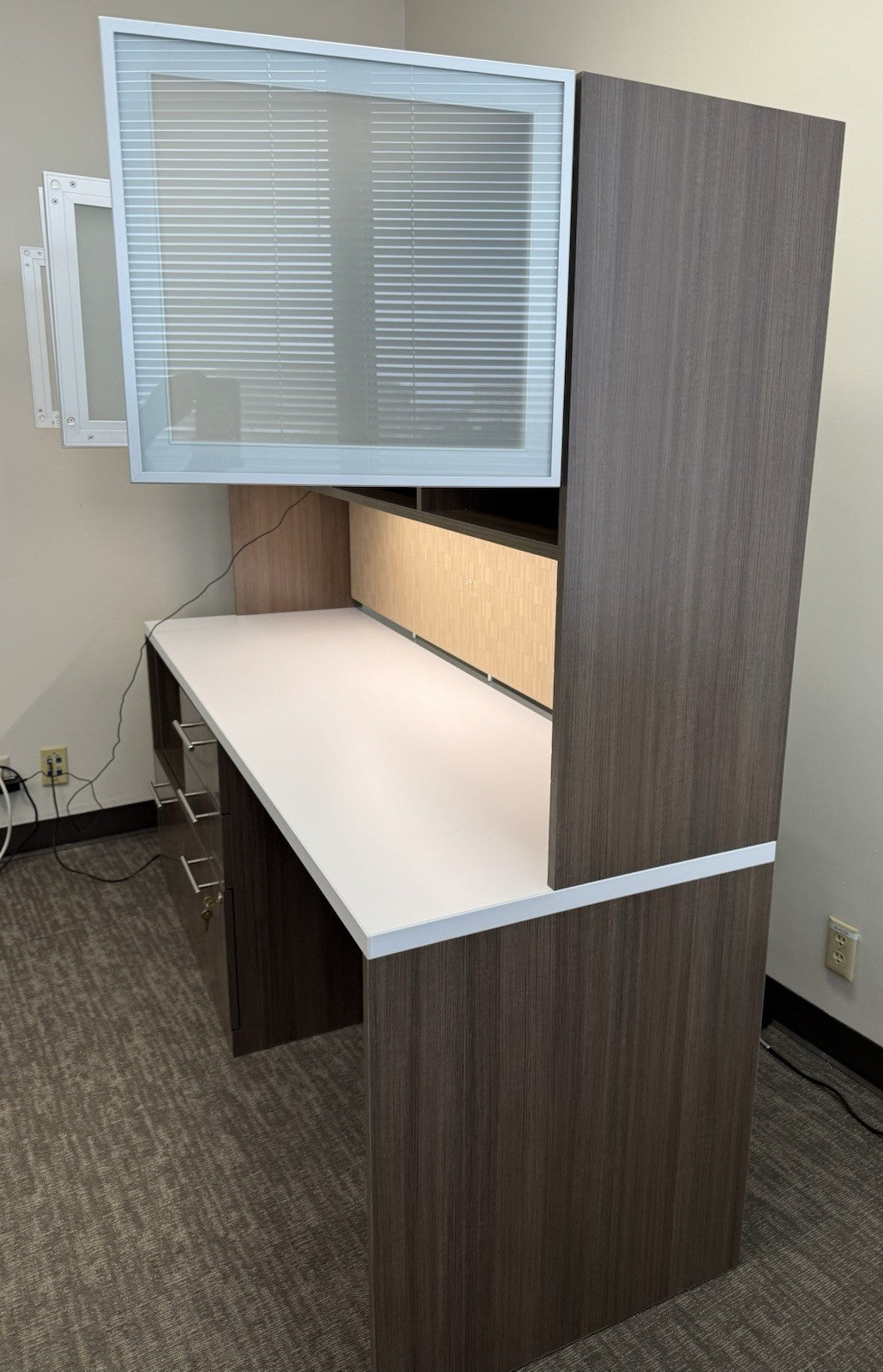 Modern 72” Executive Credenza Desk With Hutch - Local Pickup Only