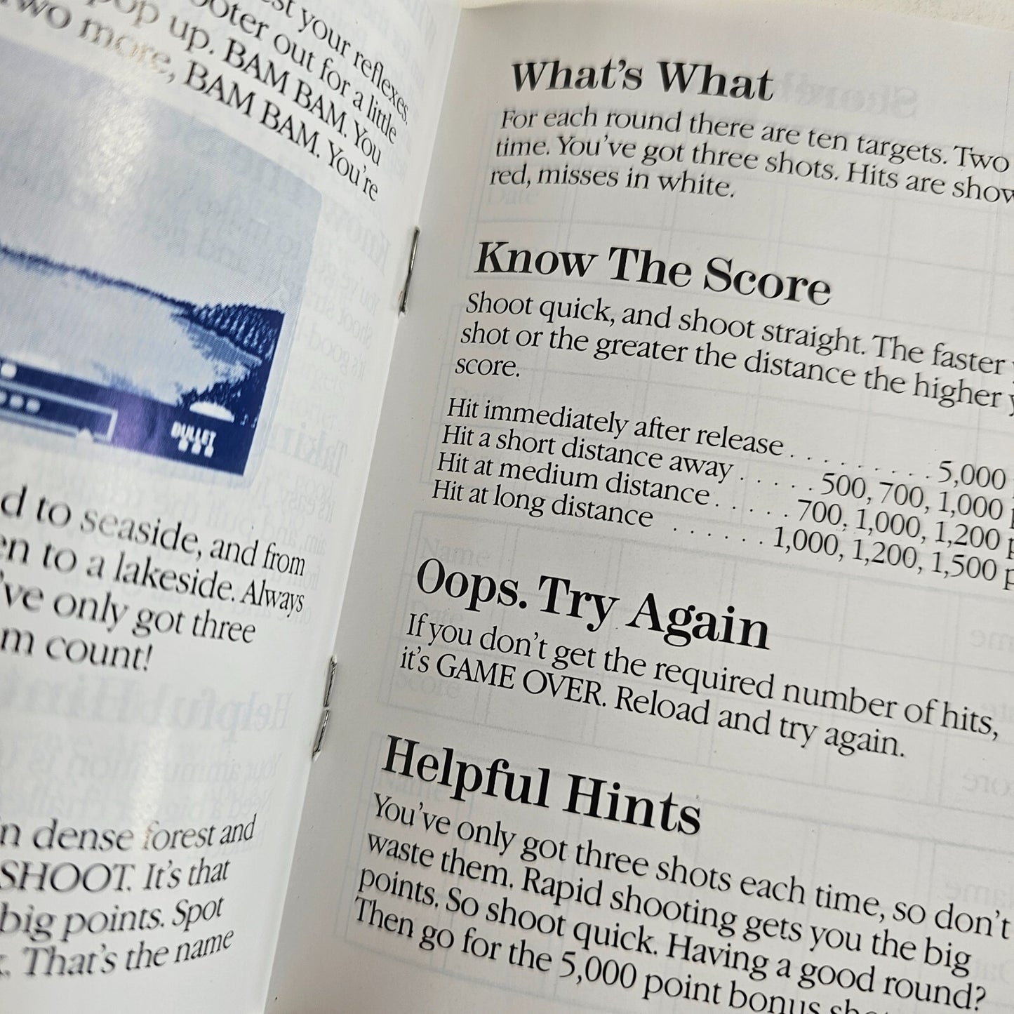 Marksman Shooting/Trap Shooting (Sega Master System, 1987) Game Case Manual