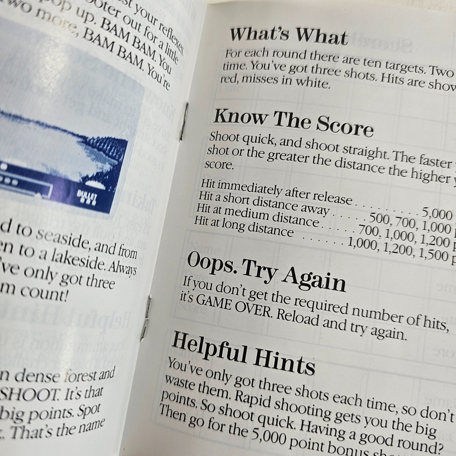 Marksman Shooting/Trap Shooting (Sega Master System, 1987) Game Case Manual