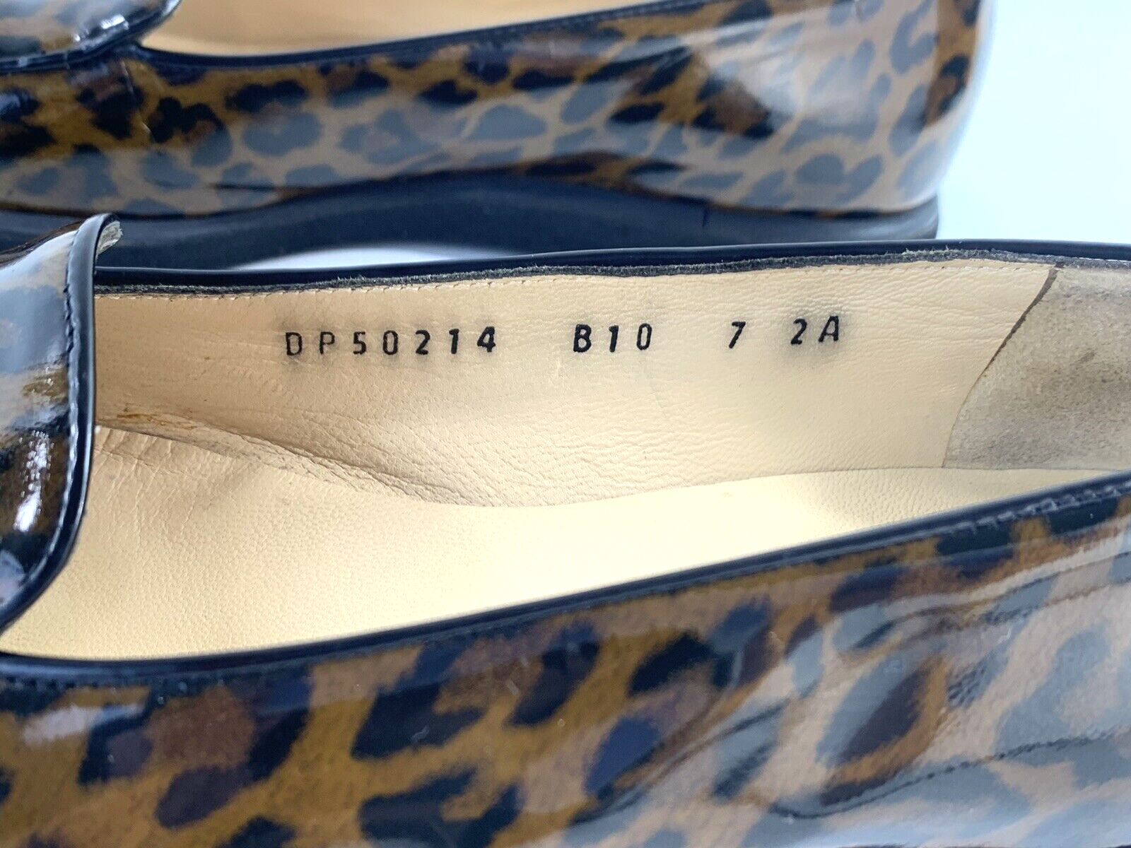Salvatore Ferragamo Cognac Size 7 AA Leopard Print Brown Patent Leather Flats