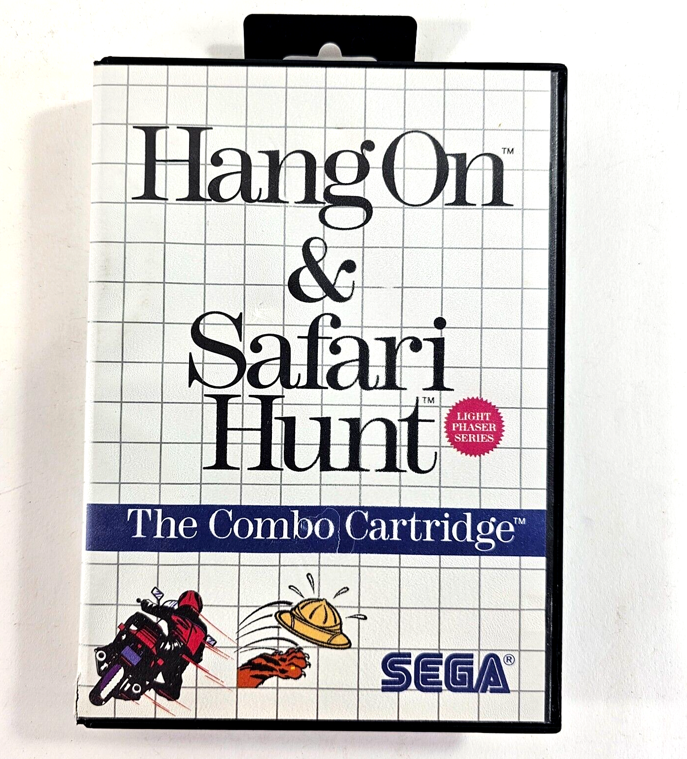 Hang On & Safari Hunt (Sega Master System, 1986) Game Case Manual - Tested