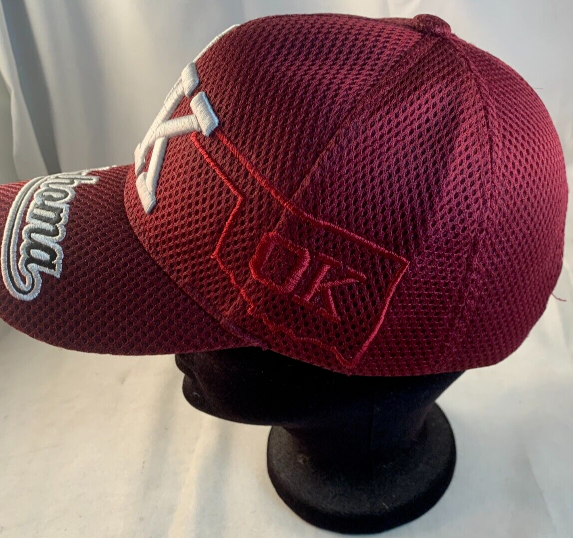 Oklahoma State Embroidered Maroon Adjustable Mesh Hat by USA Headwear
