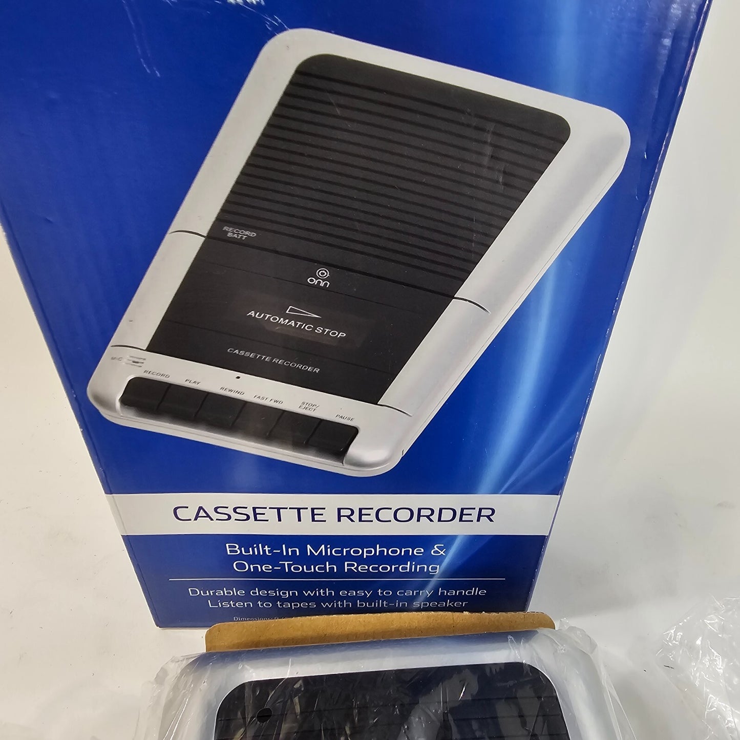 Onn ONA11AV108 Cassette Recorder with Microphone - New, Open Box