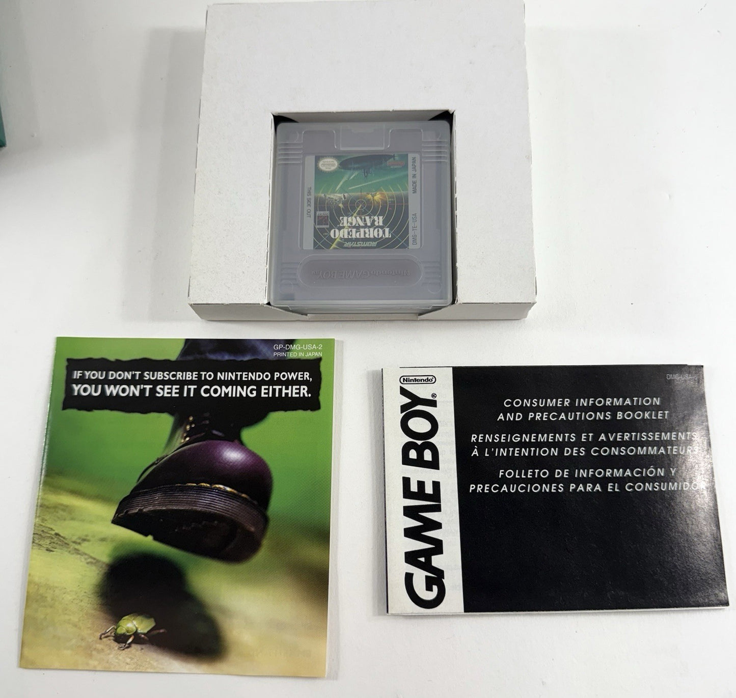 Torpedo Range (Nintendo Gameboy, 1994) Game, Box, Manual, Inserts - Tested