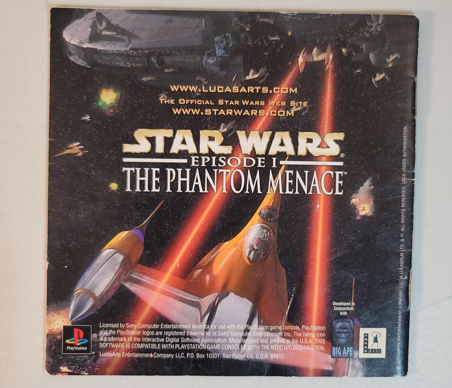 Star Wars: Episode I The Phantom Menace (PlayStation 1, 1999) Game Manual