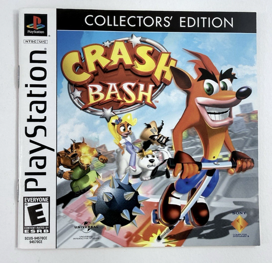 Crash Bash Collectors Edition Original Game Manual (Sony PlayStation, 2000)