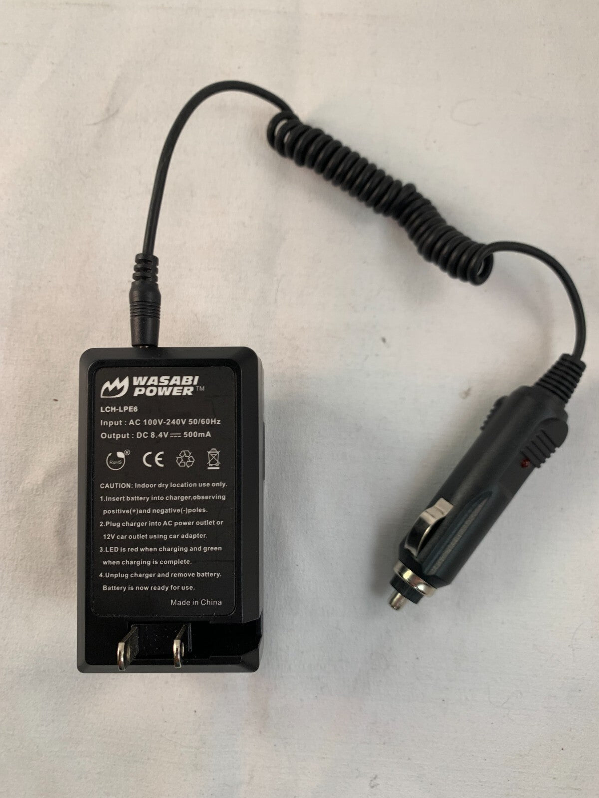 Wasabi Power LCH-LPE6 Charger w/Battery for Canon (PB1016688)