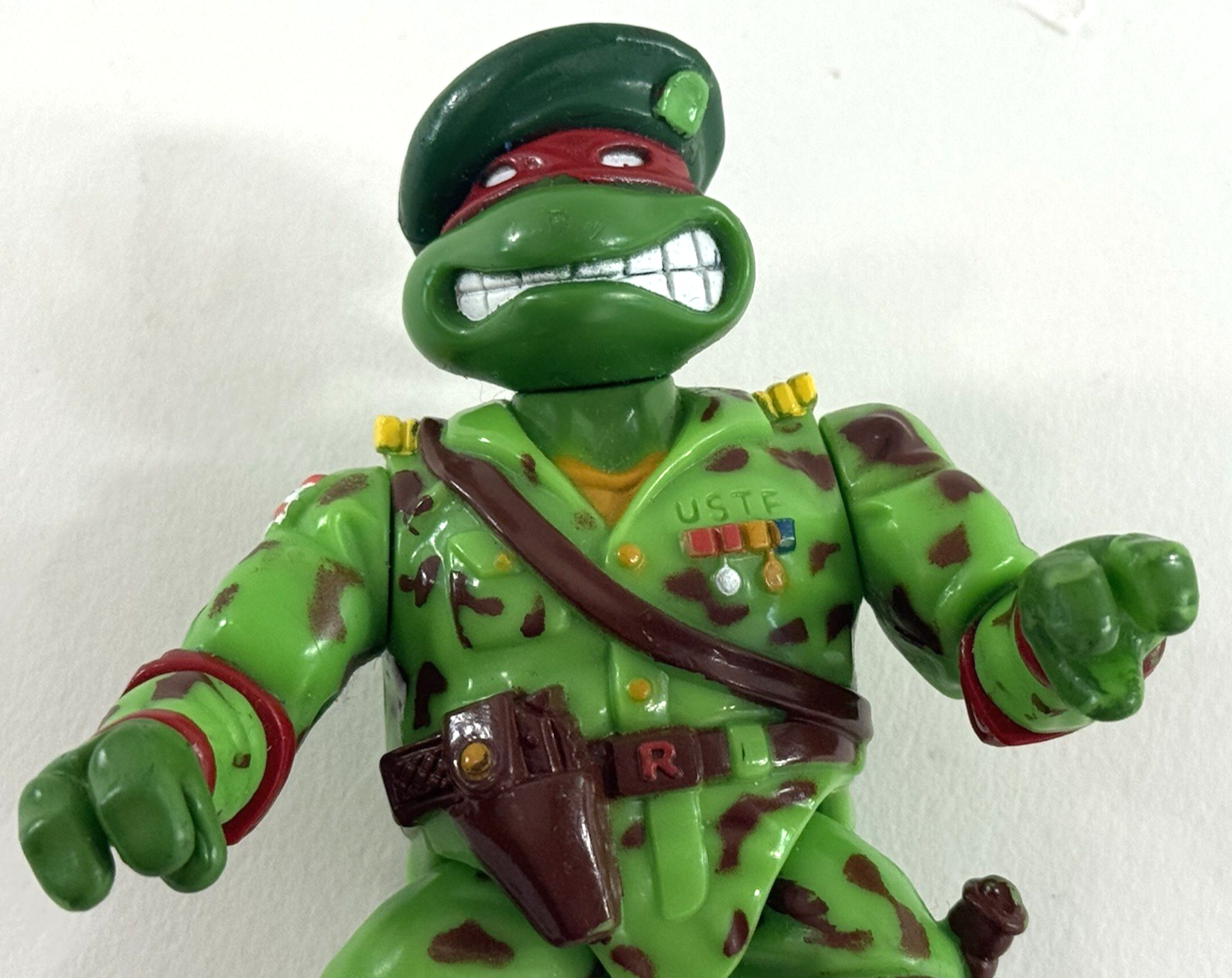 Playmates 1991  Raph The Teen Green Beret 6" Loose Action Figure - TMNT